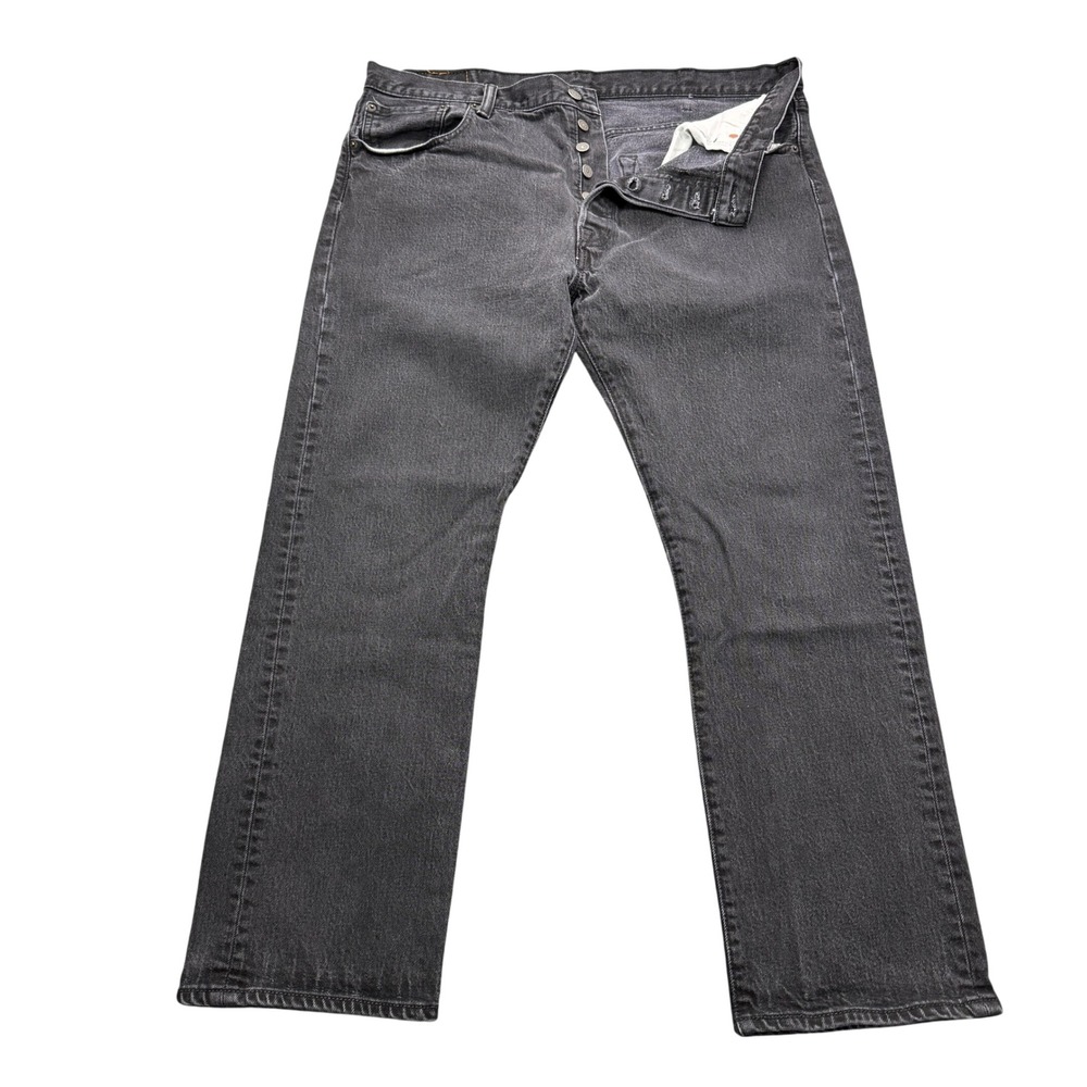 Levi's 501 Original Fit Jeans Mens 40x30 Black Denim Button Fly Workwear